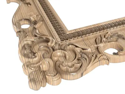 Frame-015 ornate wooden frame 3D model