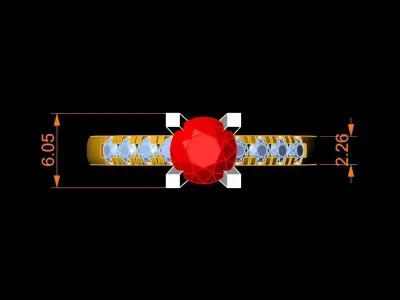 Luxury Solitaire Engagement Ring Diamonds for Women 523 3D print model