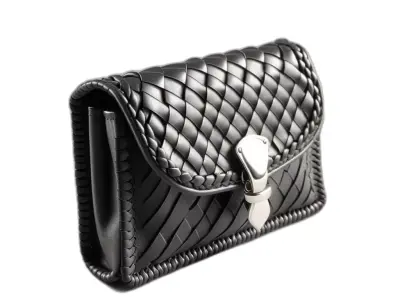 Woven Leather Clutch Bag Low-poly 3D model