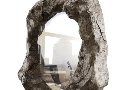  Rock Framed Mirror Low-poly 3D model