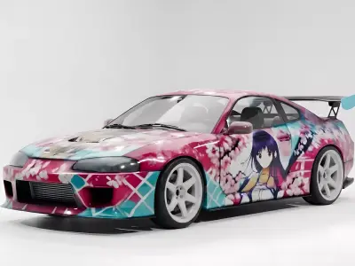 Customized Itasha Anime Sports Car 3D Model Low-poly 3D model