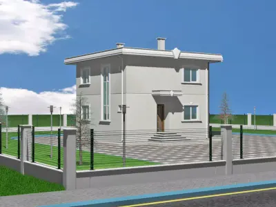 villa model Low-poly 3D model