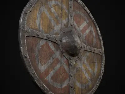 Viking War Shield YR Low-poly 3D model