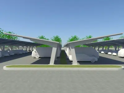 2020 Solar carport - taper  3D model