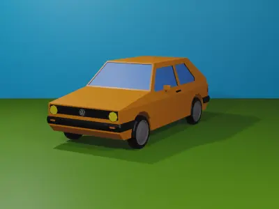 VW Golf I Low Poly Low-poly 3D model