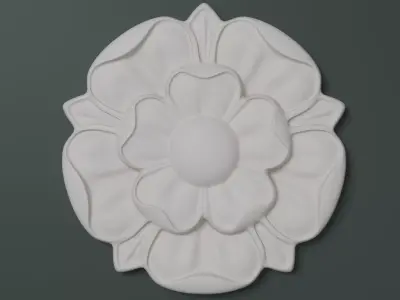Small Rosette 002 - Tudor Rose 3D model