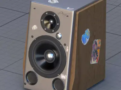 Wooden speaker 3D model