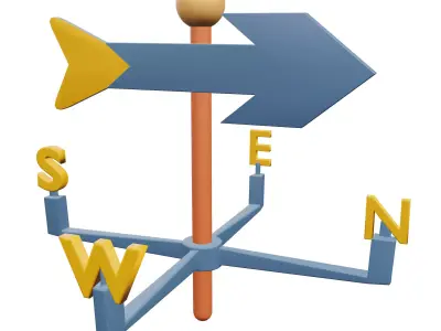 Weather Vane Low-poly 3D model