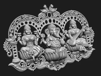 Laxmi Ganesha Saraswati 3D print model
