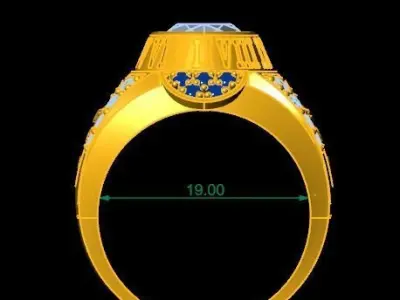 LUXURY DIAMOND RING WITH DRAGON FOR MEN 338 3D print model