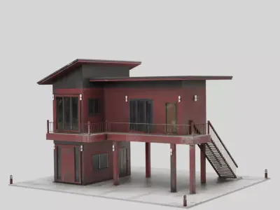 Modern Elevated House 3D model