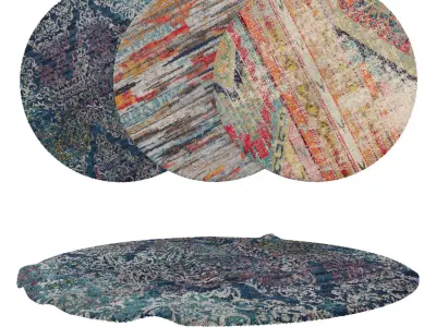 Round Rug Set 141 3D model