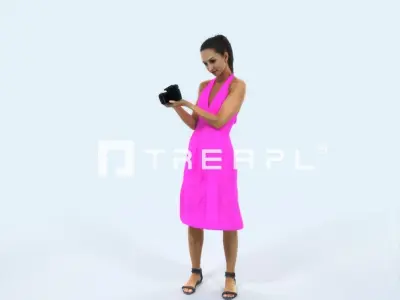 SAG07 6X Sports Beach Running Jogging Man Longboard Woman 005 Low-poly 3D model