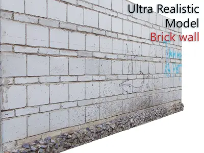 White brick wall Scan 3D model