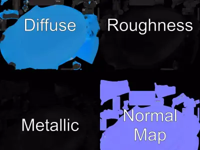 Blue Bicycle Saddle model pack Low-poly 3D model