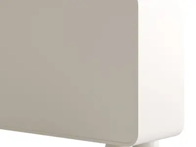 White Solid and Manufactured Wood Sideboard Credenza 3D model