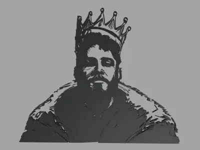 The King 01 Wall Silhouette 3D print model