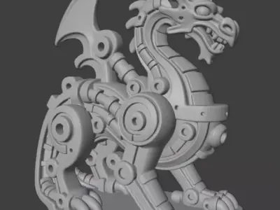 Industrial Dragon Sculpture  3D print model