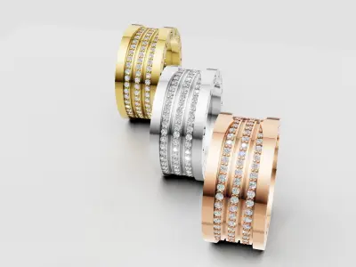 Diamond Bvlgari Ring 3D print model E 07 3D print model