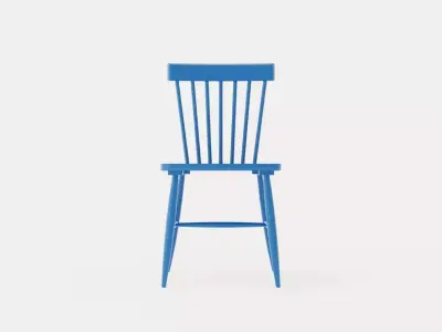 Wood H17 Cane chair - Clear blue Low-poly 3D model
