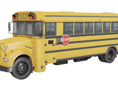 Low-Poly School Bus 3D model Low-poly 3D model