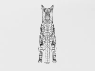 German Shepherd Low-poly 3D model