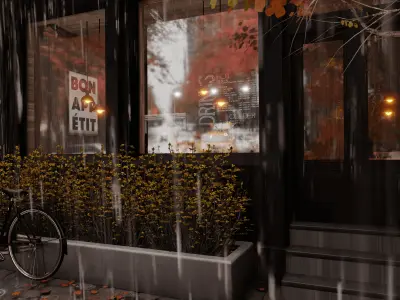 Mini Cafe Blender Scene  3D model