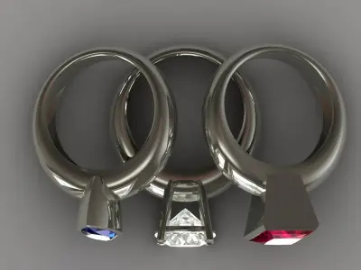 Jewelry ring 3D print model 15