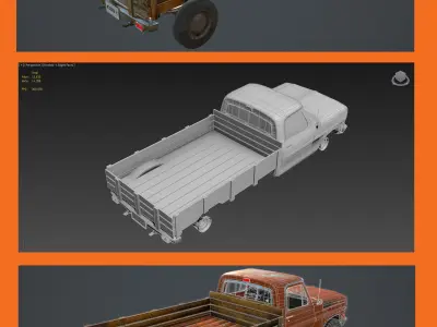 Ford F250 1967 - 1972 Low-poly 3D model