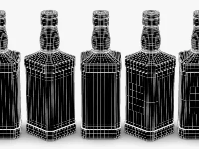 Jack Daniels Whiskey Bottle 3D model