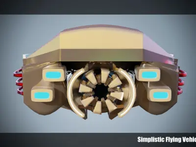 Simplistic Flying Vehicle 013 Low-poly 3D model