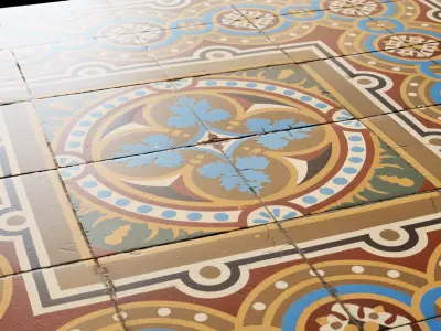 Decorative tiles floor 01 Texture
