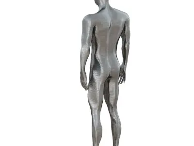 Male figurine made of metal 3D model