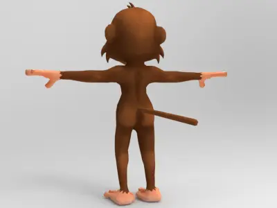Monkey Model cartoon Low-poly 3D model