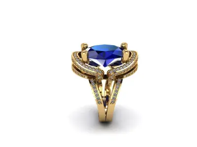 Saphire Ring 3D print model