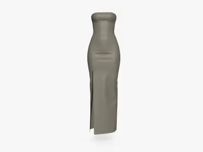 Maxi Dress with Slit Low-poly 3D model