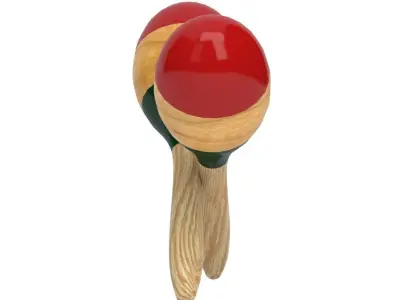 Wooden Maraca 3D model