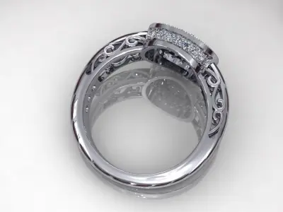 Halo Diamond Ring 34 3D print model