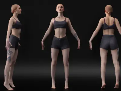 Woman sport 04 Low-poly 3D model