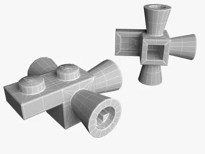 Lego Bricks 2x2 3D model