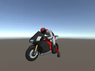 Low Poly Racing Bike With Rider-3 Low-poly 3D model