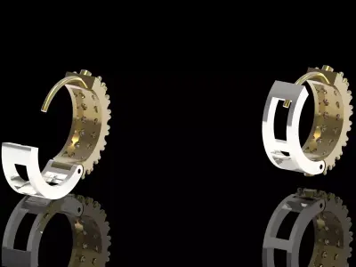 Double Row Huggie Hoop Earrings model je0156 3D print model