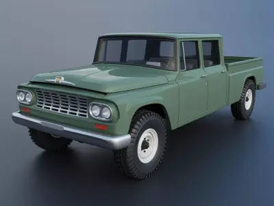 International Pickup C120 Crew Cab 1962 3D print model