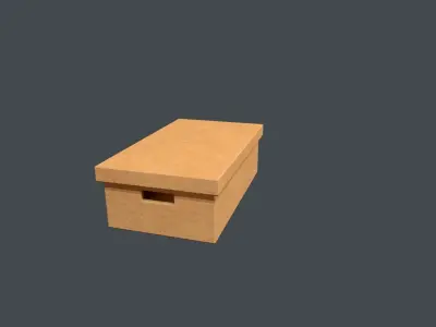 Cardboard Box and Lid Low-poly 3D model