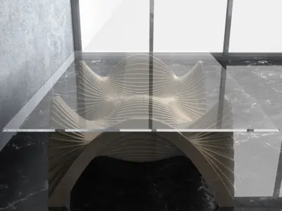 Parametric Wavy Wooden Furniture 22 -  CNC files for cutting 3D model