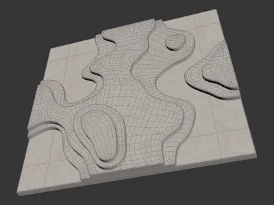 Earth Acoustic Wall Panel Artwork by okk 3D model