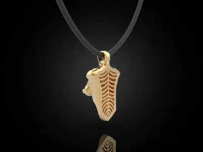 Pendant female torso 3D print model