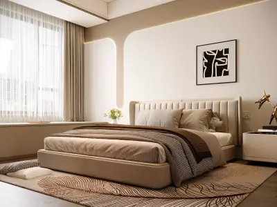 Master bedroom 3D model 01 3D model