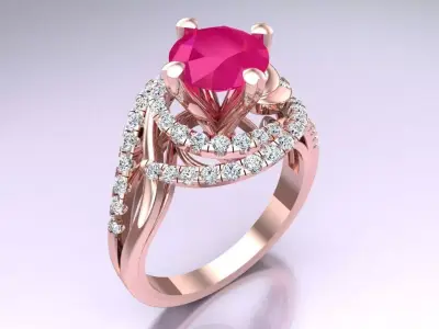 Diamond Ring - Womens Rings - N318 3D print model