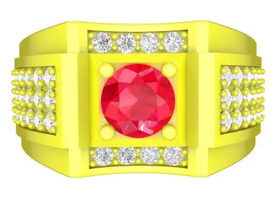 Luxury Diamond Ring for Asian Business Men 3D Model A5414 3D print model